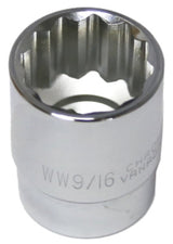 9/16" x 1/2" Drive 12 Point Standard  Socket T&E Tools 14018W