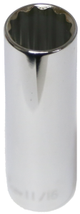 11/16" x 1/2" Drive Deep Socket (12 Point) T&E Tools 14522