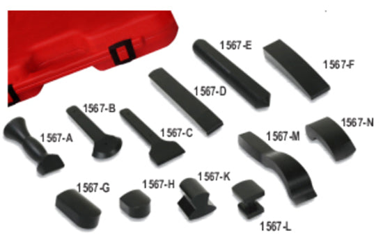 Plastic Panel Beating 12 Piece Dolly Set T&E Tools 1564