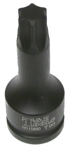 T90 3/4" Drive Torx-r Impact Sockets 105mm Length T&E Tools 15890