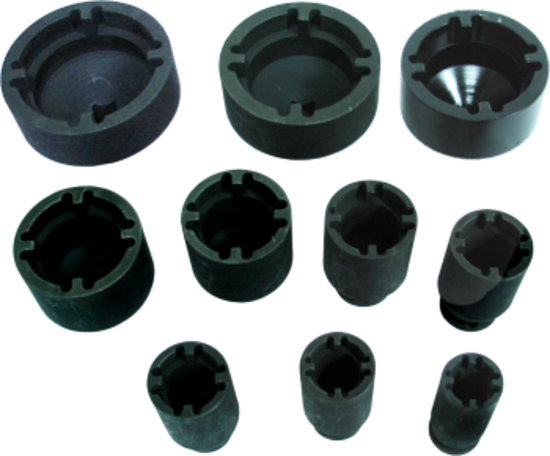 No.1961-A - 10 Piece 4 Pin Lock Nut Sockets (Inner Teeth)