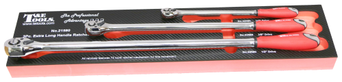 Ratchet Set 3 Piece Extra Long T&E Tools 21580