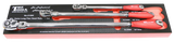 Flex-Head Extra Long Ratchet 3Pc Set T&E Tools 21585 1/4" 3/8" 1/2" Drive