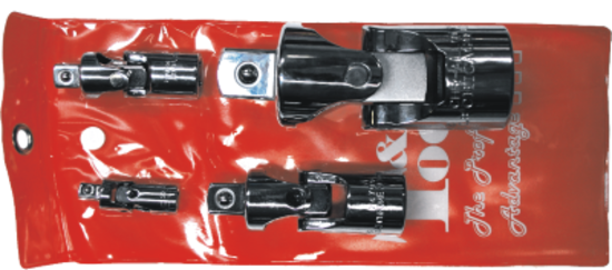 4 Piece Chrome Universal Joint Set (1/4" To 3/4" Drive) T&E Tools 22570