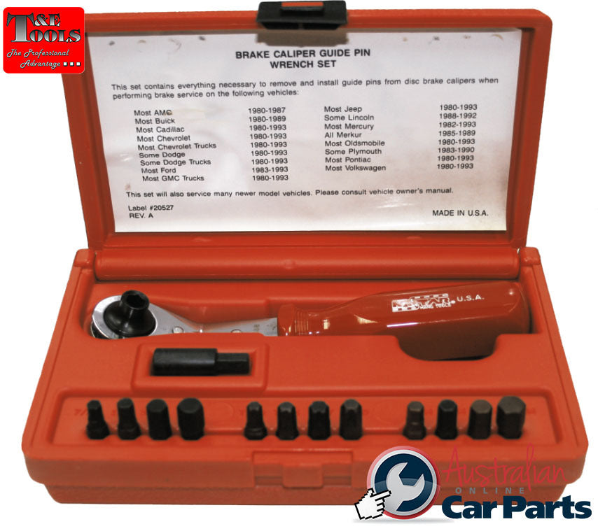 14 Piece Brake Caliper Guide Pin Set T&E Tools 2458