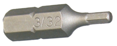 3/32" x 1/4" Hex In-Hex Insert Bit T&E Tools 30602