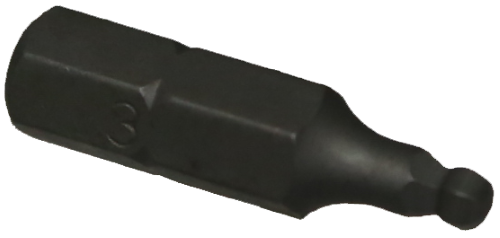 3mm x 1/4" Hex Ball-End In-Hex Insert Bit T&E Tools 30813