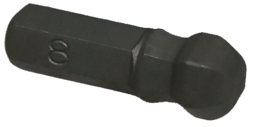 8mm x 1/4" Hex Ball-End In-Hex Insert Bit T&E Tools 30818