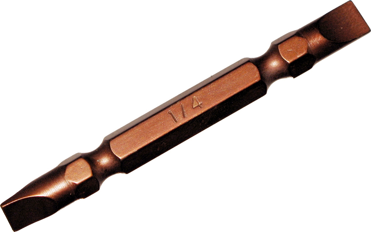 Slotted Double Ended Power Bit (6.3 x 1.0mm) T&E Tools 30908