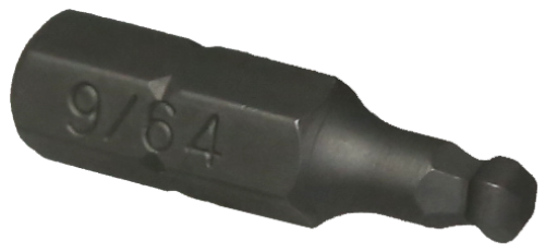9/64" x 1/4" Hex Ball-End In-Hex Insert Bit T&E Tools 30914