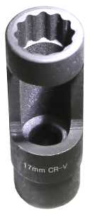 17mm 12Pt. Open Side Sensor/ Injector Socket 80mm long T&E Tools 4031