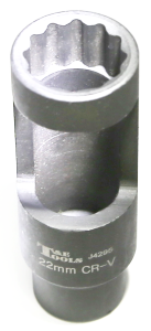 22mm 12Pt. Open Side Sensor/ Injector Socket 80mm long T&E Tools 4035