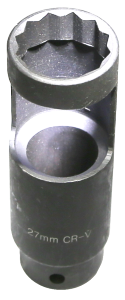 27mm 12 Point Open Side Sensor/ Injector Socket 80mm long T&E Tools 4038
