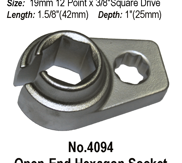 Open-End Hexagon Socket For Lambda Probes T&E Tools 4094