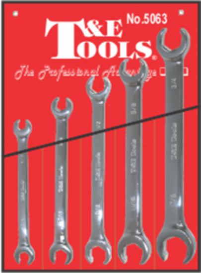 5Pc. SAE Flare Nut Wrench Set T&E Tools 5063