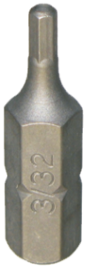 3/32" x " 1/4" Hex Tamper In-Hex Insert Bit T&E Tools 50723