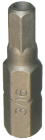 3/16" x 1/4" Hex Tamper In-Hex Insert Bit T&E Tools 50728