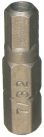 7/32" x 1/4" Hex Tamper In-Hex Insert Bit T&E Tools 50729