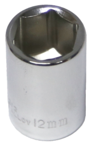 12mm x 1/4"Drive Sockets (Metric Sizes 6 & 12 Point) T&E Tools 52212