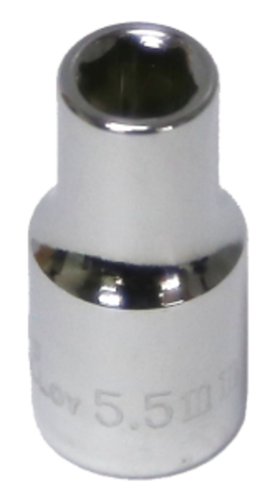 5.5 mm x 1/4"Dr. 6Pt Standard Socket T&E Tools 52255