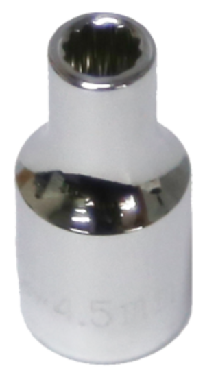 4.5mm x 1/4"Dr. 12Pt Standard Socket T&E Tools 52345