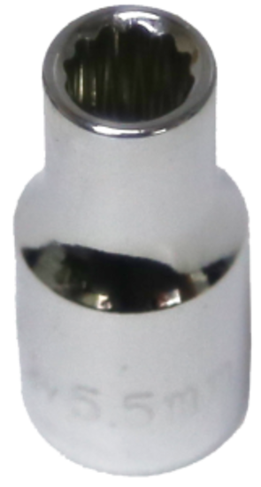 5.5mm x 1/4"Dr. 12Pt Standard Socket T&E Tools 52355