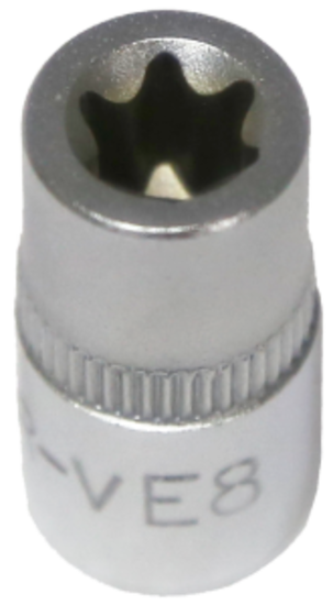 E8 1/4"Drive E-Series Female Torx Socket Standard Length T&E Tools 52608