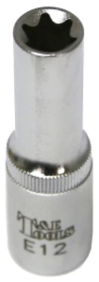 E12  x 3/8"Dr. Female Torx Socket 65mm Long T&E Tools 53912