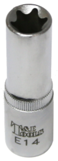 E14  x 3/8"Dr. Female Torx Socket 65mm Long T&E Tools 53914