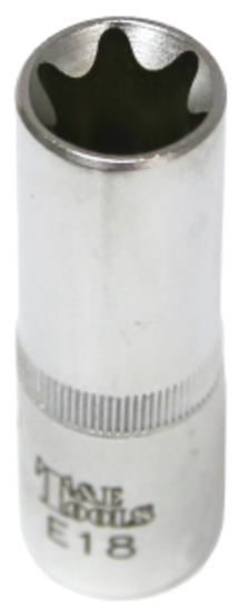E18  x 3/8"Dr. Female Torx Socket 65mm Long T&E Tools 53918