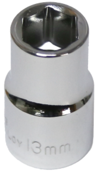 13mm Socket 1/2" Drive Standard (6 Point) T&E Tools 54213