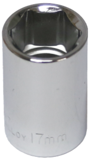 17mm x 1/2" Drive Standard Socket (6 Point) T&E Tools 54217