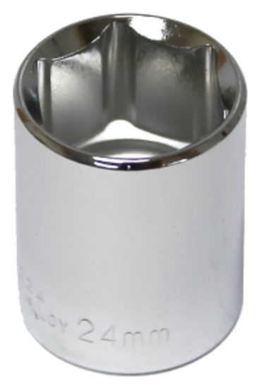 24mm x 1/2" Drive Standard Socket (6 Point) T&E Tools 54224