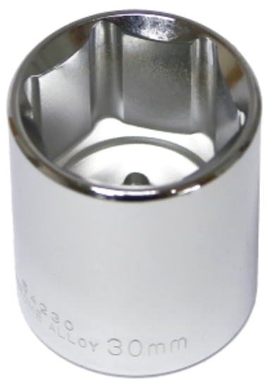 30mm x 1/2" Drive Standard Socket (6 Point) T&E Tools 54230