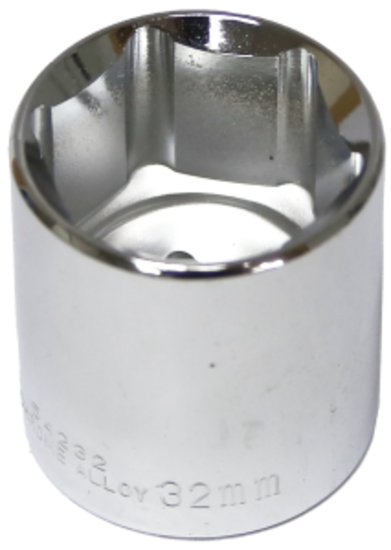 32mm x 1/2" Drive Standard Socket (6 Point) T&E Tools 54232
