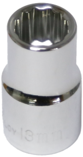 13mm x 1/2" Drive Standard Socket (12 Point) T&E Tools 54313