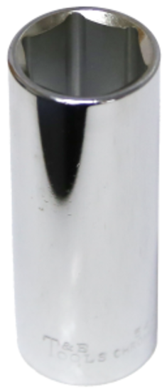 22mm x 1/2" Drive Deep Socket (6 Point) T&E Tools 54422