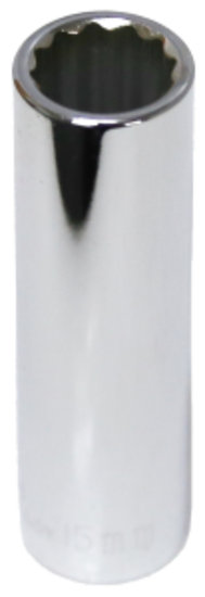15mm x 1/2" Drive Deep Socket (12 Point) T&E Tools 54515