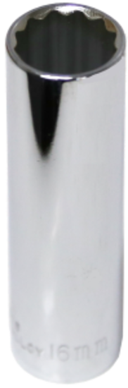 16mm x 1/2" Drive Deep Socket (12 Point) T&E Tools 54516