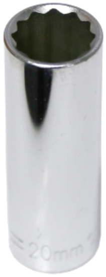 20mm x 1/2" Drive Deep Socket (12 Point) T&E Tools 54520