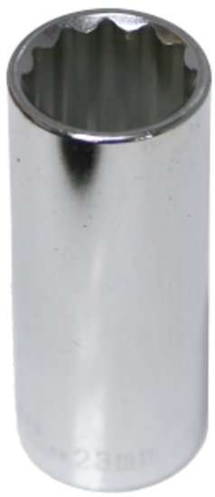 23mm x 1/2" Drive Deep Socket (12 Point) T&E Tools 54523