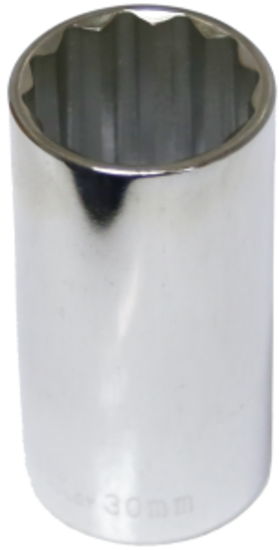 30mm x 1/2" Drive Deep Socket (12 Point) T&E Tools 54530