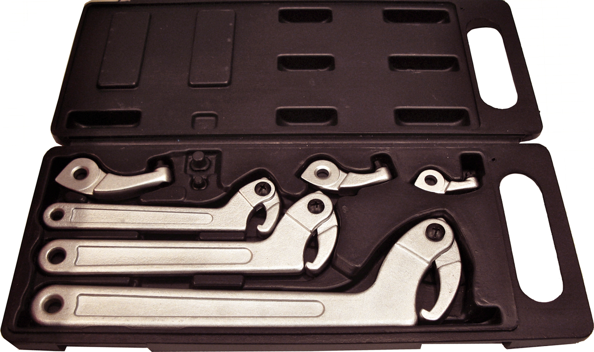 6 Piece Adjustable "C" & Pin Wrench Set T&E Tools 5459