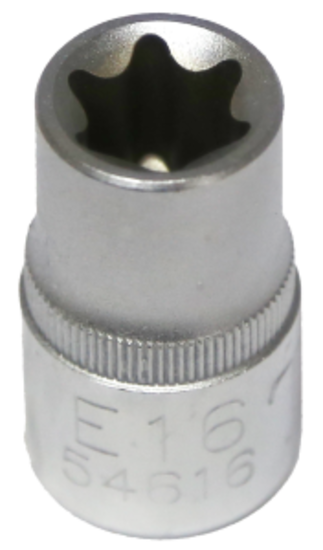 E16 1/2" Drive E-Series Female Torx Sockets (Standard Length) T&E Tools 54616