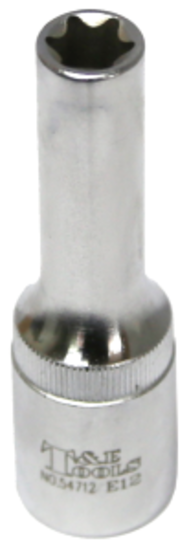 E12 x 1/2"Dr. Female Torx Socket 77mm long T&E Tools 54712