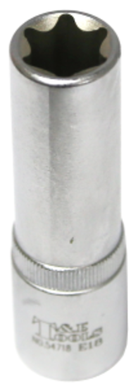 E18 x 1/2"Dr. Female Torx Socket 77mm long T&E Tools 54718
