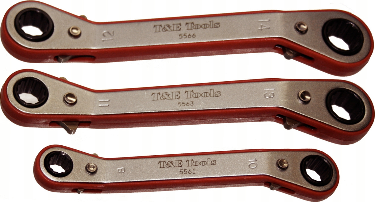 3 Piece Metric Offset Ratchet Ring Set (12 Point) T&E Tools 5573