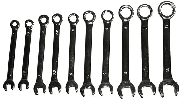 Metric Mini Combination Wrench 10 Piece Set T&E Tools 5594