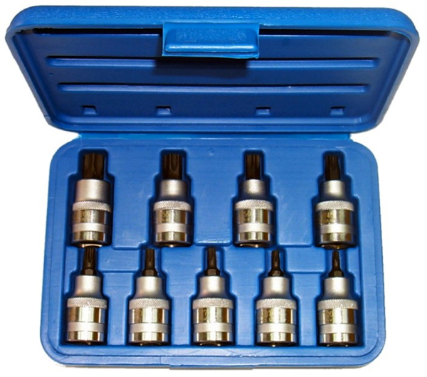 9 Piece 1/2" Drive Torx-r Driver Sockets T&E Tools 5802