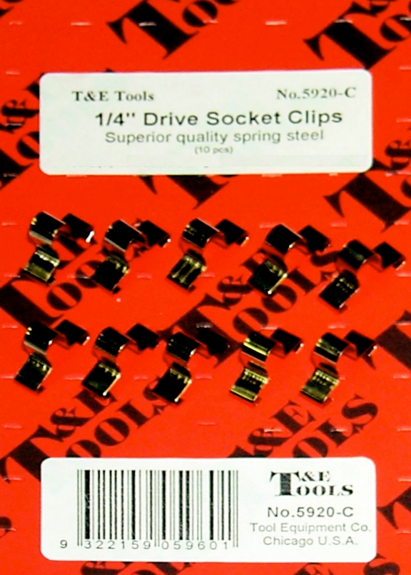 1/4"Drive Clips (10) T&E Tools 5920-C